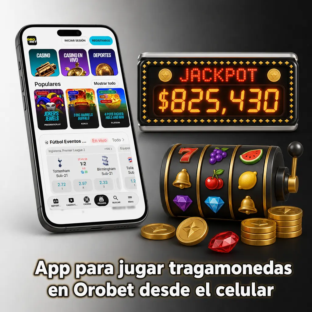 App de Orobet para jugar tragamonedas desde el celular con la misma cuenta y categorías que en la computadora.