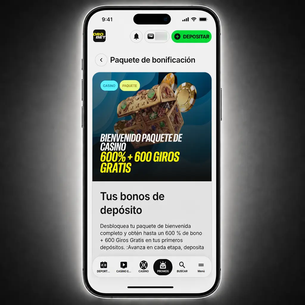 Pasos para reclamar el bono de bienvenida en Orobet: registro, elección del pack y depósito mínimo requerido.