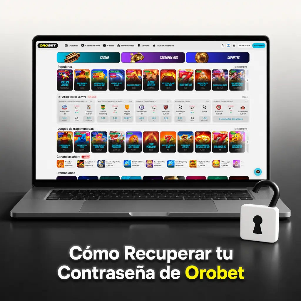 Pasos para recuperar la contraseña de Orobet: clic en enlace, ingresar DNI o correo y crear nueva contraseña