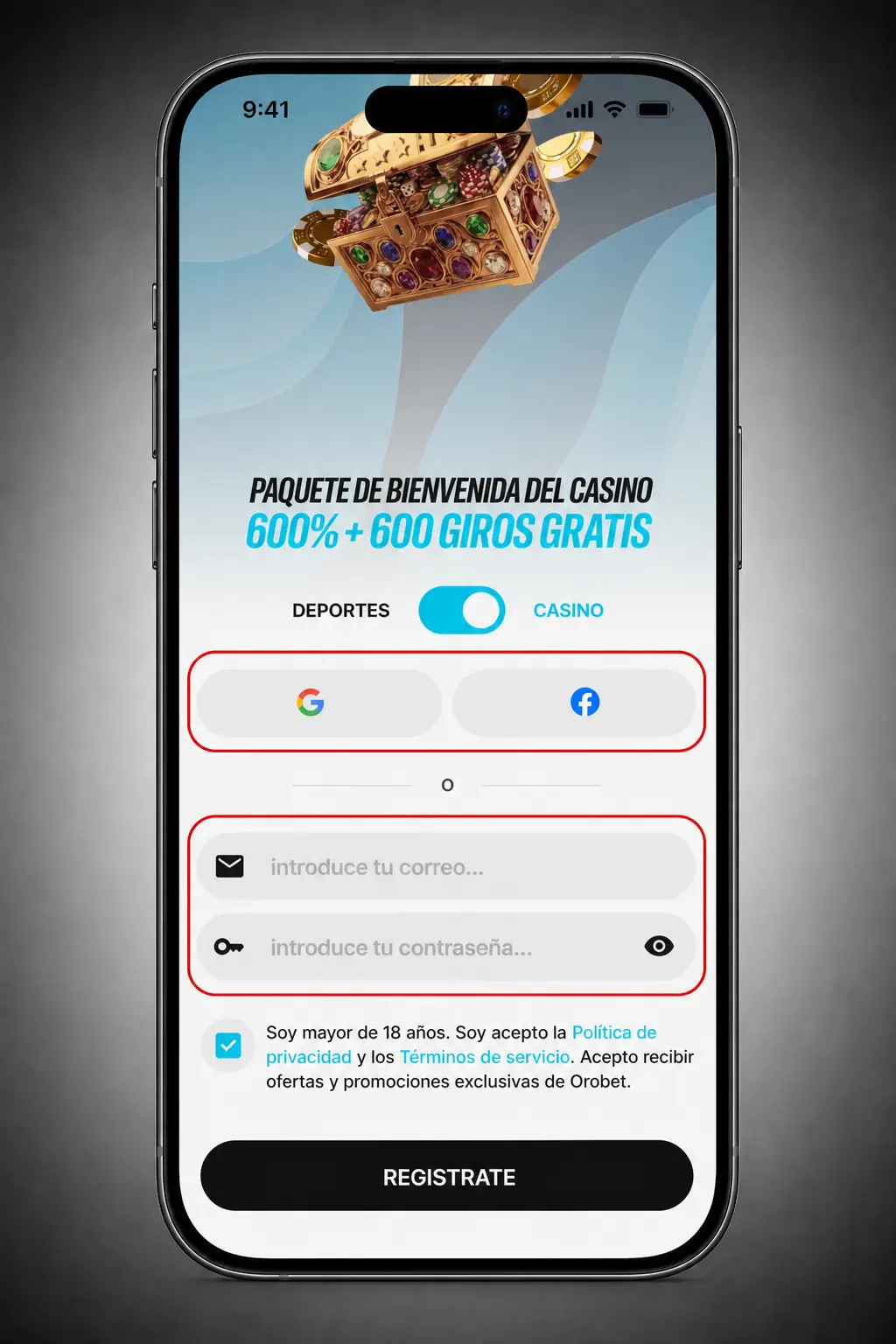 Guía paso a paso para registrarte en Orobet y crear tu cuenta desde la web o la app.