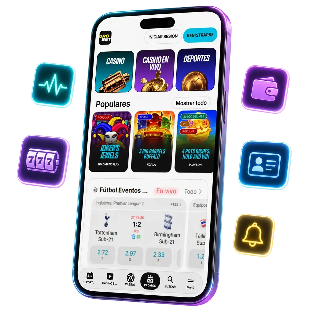 La app de Orobet reúne deportes, casino en vivo, pagos rápidos y notificaciones push en un solo entorno móvil.
